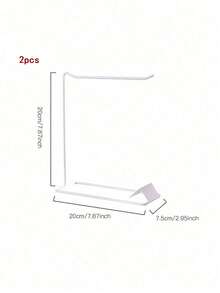 1/2pcs Home Decoration Micro Landscape Iron Hanger Necklace Ear Nail Bracket Metal Bracket Jewelry Display Stand Decorative Stand, Room Decor - White - View 9