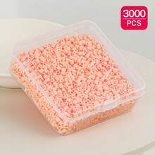 1 Box (3000pcs) 2.6mm Pink Tone Large Hole Mini Fuse Beads - DIY Jewelry Making, Pixel Art & Craft Mosaic Colorful Plastic Beads - Durable Crafting Supplies For Jewelry Designers