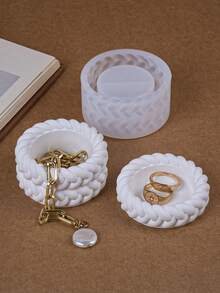 1PC 1/2/3/4 Floors Hemp Rope Candle Cup Silicone Mold, DIY Round Succulent Flower Pot Cement Gypsum Resin Clay Craft Storage Box Mold, Home Decor,Room Decor - Silicone Mold - View 6