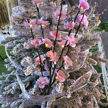 1pc 20LED Battery Powered Artificial Pink Cherry Blossom Branch Light, 74cm/29in, Powered By 2AA Batteries (Excluding Batteries), Realistic Flower, Indoor/Outdoor Decor - Battery Box Cherry Blossom Branch Light - View 7