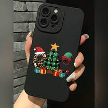 2026 nueva funda de teléfono esmerilada, funda de teléfono con patrón de árbol de Navidad, leopardo y serpiente con gorro de Santa y regalos para iPhone 17 15 Pro Max 14 Pro 13 12  Galaxy S23 S22 S21 S20, funda de teléfono para pareja, regalo para novio y novia, regalo de vacaciones - Azul Klein - Ver 3