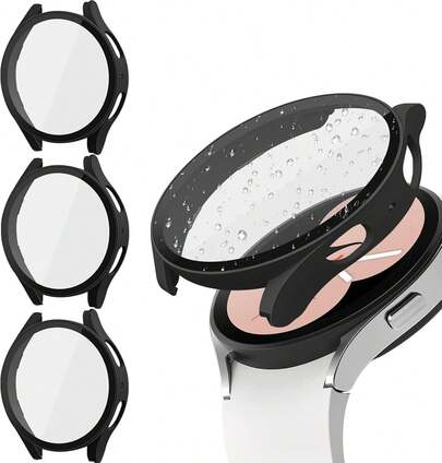 3 Pack Screen Protector Case Galaxy Watch / Galaxy Watch 4 40mm, PC Case In Tempered Glass Full Around Protective Cover, (3 Pack)