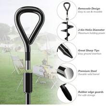 4pcs Triangle Ground Anchor, 18 Inch Long, With T-Handle Hex Wrench, Suitable For Camping Tent, Swing, Securing Animals, Gazebo, Trampoline, Black, Orange - Multicolor - View 5