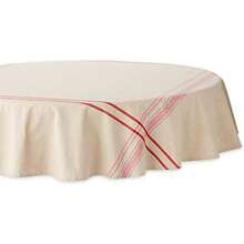DII 100% algodón, Lavable a máquina, Mantel Individual a Rayas francesas para cenas, Verano y picnics Aire Libre, Blanco (White Stripes), Tablecloth - 60 x 84, 1(177.8 cm (Redondo)) - Multicolor - Ver 1