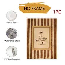 1幅无框“傻乎乎的牛仔鹅”墙面艺术印刷品——滑稽的西部跳舞鸭海报，傻乎乎的鹅主题儿童房装饰，复古乡村牛仔艺术品 - 彩色 - 查看 9