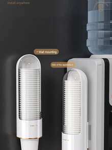 1 pieza Dispensador de vasos de papel desechables de tipo de extracción, soporte plástico para vasos, organizador de almacenamiento anti-polvo para oficina y hogar - Multicolor - Ver 4