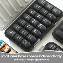 1 pièce Boîte à pilules avec couvercle coulissant, organisateur de médicaments portable étanche, transparent pour un suivi facile des médicaments, protection sécurisée, essentiel pour les voyages de 3 repas - Multicolore - Voir 4