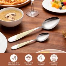 12pcs Luxury Italian Espresso Coffee Spoons, Stainless Steel Mini Coffee Spoons, Fashionable Mini Tea Spoon Set - With Star Diamond Handle Design, For Stirring Coffee, Desserts, Ice Cream, Kitchen Utensils, Coffee Lovers, Dessert Lovers, Dining Spoons - Local Gold - View 7