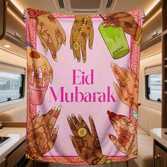 1pc Contemporary Ramadan Design Flannel Blanket - Comfortable Warm Digital Printed Knitted Throw Blanket, Suitable For Napping, Sofa, Office, Camping, Valentine's Day, Mother's Day, Multipurpose Gift Blanket, All Seasons