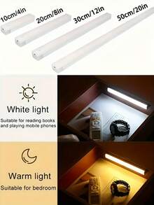 Bộ 5 đèn cảm biến chuyển động, đèn ngủ dạng thanh cho phòng ngủ, đèn LED sạc USB, thích hợp cho phòng ngủ, tủ, kệ, hành lang và cầu thang, kích thước 19.69 inch/11.81 inch/7.87 inch/3.94 inch, ánh sáng ấm/ánh sáng trắng. - 5 cái - Xem 4