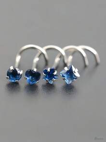 4pcs/Set Fashionable, Elegant & Minimalist Nose Rings Suitable For Women's Daily Wear