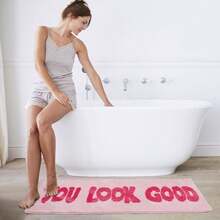 You Look Good Area Rugs - Hot Pink Soft Plush Super Absorbent Non-Slip Backing Machine Washable 100% Polyester Bathroom Mat, Vibrant Decor For Modern Bathrooms - Pink - View 3