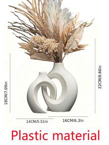 2pcs/1set 情侣花瓶（塑料材质），拥抱花瓶，书架装饰，办公室卧室餐桌装饰，咖啡店装饰，假花花瓶，家居装饰 - 駝色 - 查看 6