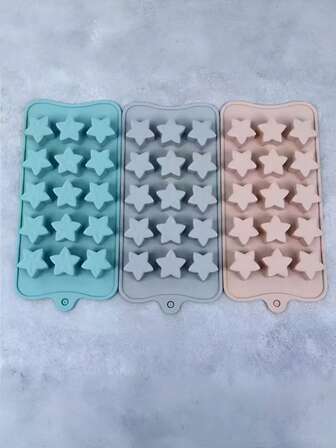 3PCS/1PC15 Consecutive Pentagram Silicone Molds - Essential Tools For Making Exquisite Chocolates, Candies, And Ice Cubes - Silicone Baking Molds, Chocolate Baking Molds, Pentagram Chocolate Molds, Baking Tools, Household Baking Molds, Dessert Making Molds, Baking Mold Sets