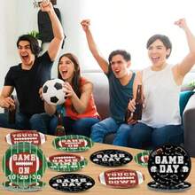 D60 Pcs Football Party Decorations 2025 Football Plates And Napkins Touch Down Birthday Paper Tableware Set Sport Themed Party Plies For Game Day Party Favors Dinner Plates Dert Plates - Colorful - View 4