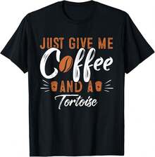 Gib mir einfach Kaffee und ein Schildkröten-T-Shirt Schildkröten-T-Shirt Damen T-Shirt Grafik-T-Shirts Crop Tops Outfits Tops T-Shirt - Schwarz - Übersicht 2