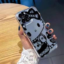 Sanrio 2个装 Kuromi KT 猫咪暗黑风格手机壳，兼容 17 Pro Max/16/15/14/13/12/11，透明全包防震手机壳 - 彩色 - 查看 8