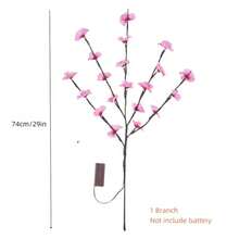 1pc 20LED Battery Powered Artificial Pink Cherry Blossom Branch Light, 74cm/29in, Powered By 2AA Batteries (Excluding Batteries), Realistic Flower, Indoor/Outdoor Decor - Battery Box Cherry Blossom Branch Light - View 9