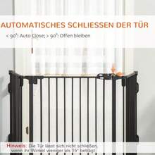 PawHut Dog Gate With Automatic Door, Adjustable, Foldable, 3 Panels, 202.5 X 76 Cm - Black - View 5