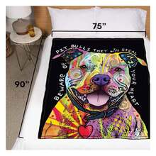 Dawhud Direct 75x90-Inch Pit Bull Fleece Blanket - Dean Russo Pitbull Throw Blanket For Adults And - Soft And Cozy For Bed, Couch, Or Travel - Thoughtful Gifts For Women And Dog Lovers, Soft Flannel Blanket - Multiple Sizes, Cozy Must-Have - 彩色 - 查看 4