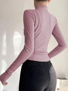 女士运动夹克 - 玫瑰紅 - 查看 3