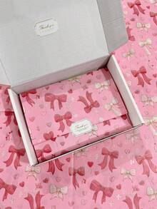 60/30/10 حزمة هدايا عيد الحب ورد - بطانية ورد 20 * 34 بوصة وتصميم فيونكة الحب، تغليف واقي خفيف الوزن، فيونكة حب وردية، تصميم حزمة الورد، نمط بالون الحب، مستخدم لتغليف الهدايا، حماية العناصر الهشة، ديكور المناسبات - قوس الأساس - مشاهدة 4