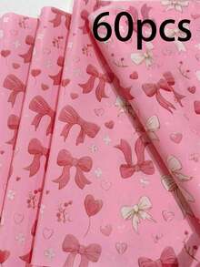 60/30/10 حزمة هدايا عيد الحب ورد - بطانية ورد 20 * 34 بوصة وتصميم فيونكة الحب، تغليف واقي خفيف الوزن، فيونكة حب وردية، تصميم حزمة الورد، نمط بالون الحب، مستخدم لتغليف الهدايا، حماية العناصر الهشة، ديكور المناسبات - قوس الأساس - مشاهدة 13