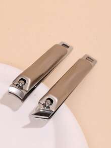 2pcs Nail Clippers, Splash-Proof Nail Clippers, Made Of High-Quality Stainless Steel For Fingernails And Toenails, Durable And Wide Blades, Nail Care Tools Suitable For All, Bedroom, Bathroom, Nail Cleaning And Repair - Camel - View 4