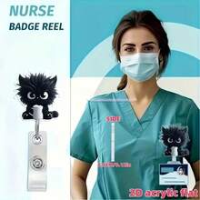 2D 平面可爱猫咪手捧茶杯亚克力证件夹 - 2D 平面设计，PMMA 材质，适用于身份证、医生证明、注册护士证明等。