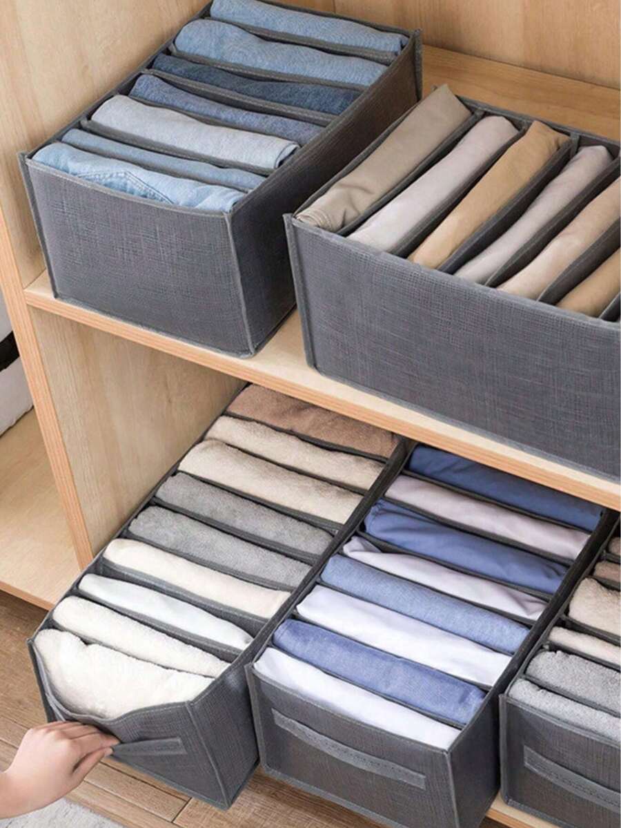 Vách ngăn ngăn kéo kiểu ngẫu nhiên, hộp đựng đồ trong tủ quần áo phòng ngủ, hộp đựng đồ trong tủ quần áo, túi đựng tất và đồ lót. - Xám - Xem 1