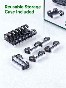 10 pezzi/50 pezzi Piccola spazzola nera per la pulizia delle unghie, spazzola per rimuovere polvere e sporco dalle unghie, spazzola multifunzione - nero - Visualizzare 6