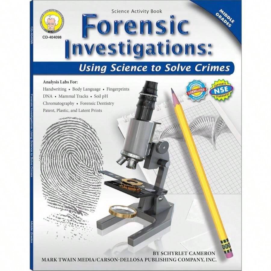 Mark Twain Forensic Investigations Workbook, Using Science To Solve High Crimes Middle School Books, Critical Thinking For Kids, DNA And Handwriting Analysis Labs, Classroom Or Homeschool Curriculum - trắng - Xem 1