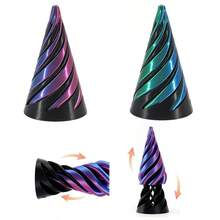 1 قطعة مخروط حلزوني ثلاثي الأبعاد مطبوع بتقنية الطباعة ثنائي الوجه - بنية تدرج ملونة، مناسب كهدايا لعيدي الهالوين والكريسماس، بنية ألياف معدنية، ألعاب تركيز، ألعاب تركيز، ألعاب حسية، ألعاب تركيز عشوائية، ألعاب للنساء البالغات، ألعاب تركيز رخيصة