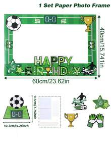一套足球主题纸质相框，生日拍照道具，足球运动主题派对用品，足球迷聚会装饰，生日装饰，足球比赛用品，派对背景装饰，婴儿派对用品，摄影道具，派对小礼物