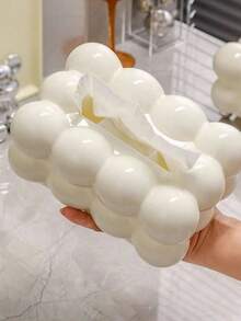 1pc Large Luxury Home Desktop Cloud-Shaped Tissue Box, Paper Towel Holder, Bedroom, Desktop, Paper Storage Box, Tissue Box Cover, Black, Paper Napkin Rack, Paper Towel Dispenser - Multicolor - View 9