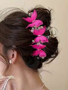 topshiny 1 件多层网状蝴蝶发夹，高品质时尚女士发饰发夹发夹发夹发夹发夹发夹秋冬发饰女士度假装女士 - 彩色 - 查看 8