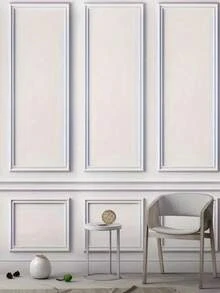 1 Roll Of PVC Self-Adhesive Decorative Strip - Flexible And Bendable Profiles Suitable For Walls, Floors, And Cabinets - Easy To Install, Durable PVC Material, European Home And Floor Decoration, TV Background Wall Edge Decoration, Modern Wall And Floor Edging, Durable Plastic, Lightweight Edging Strip - White - View 3