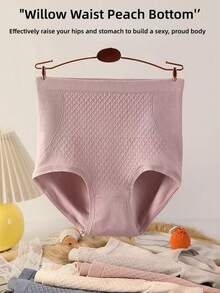 高腰无痕塑形内裤，柔软舒适，透气纯色，无痕不透，适合日常及正式场合，隐形设计，裸色、粉色、紫色可选，适合体重80-140磅（约36-63.5公斤），优雅日常及正式场合必备单品，可爱款式，弹力面料