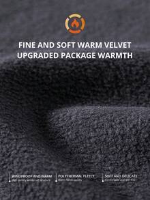 CAMEL CROWN 跑步运动防风加绒保暖手套防滑减震骑行手套 - 碳灰 - 查看 7