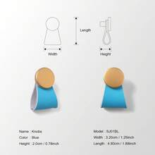 2pcs Triangle PU Leather Cabinet Knobs - Perfect For Dressers, Drawers, And Doors - Includes 22mm Mounting Screws - Multicolor - View 14