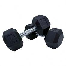 Kit de Mancuerna hexagonal de caucho Lincky de 10, 15, 20 y 25 libras, Par de mancuernas Ideal para ejercicio en casa, gym, crossfit, ejercicio de entrenamiento de fuerza profesional o hogar. - Negro - Ver 9