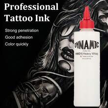 240ml (8oz) Tinta de tatuaje blanca profesional, para delineado, sombreado y mezcla de suministros de tatuaje negro de alta calidad - Blanco - Ver 2