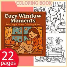 [NEW Cozy Window Moments 塗色本] 1本原創塗色本，22頁單面印刷，線條清晰且圖案精美，適合放鬆，新年、聖誕節、生日、節日的完美禮物，適合成人、青少年與兒童 - 彩色 - 查看 1
