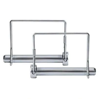 2 Pcs Trailer Coupler Pin,Ywbfove Heavy Duty Square Hitch Pins Ty Wire Lock Pin Clip For Towing Farm Trailers RV Boat PTO Shaft And Lawn Equipment(3\/8 X 2-3\/4 Inch)