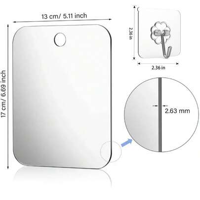 Brand-New Acrylic Mirror With Wall Suction Shower Mirror For Man Shaving Women Makeup Portable Travel Bathroom Accessories