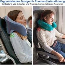 Travel Pillow For Airplanes With 360 Head Support, Memory Foam 2-In-1 Neck Pillow Airplane, Travel Neck Pillow With Storage Bag, Adjustable Clasp For Travel, Home, Office, And Gaming - Multicolor - View 6