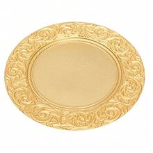 100pcs Charger Plates, 12.99in Table Charger Plates Set, PP Round Dinner Plates With Leaves Pattern Rim, Dinner Table Decorative Charger For Home Wedding Kitchen Birthday Bridal Shower Party Table Supply, Reusable Serving Plates Decor Dinner Plates, Silver Gold Green Black Charger Plates - 金色 - 查看 9