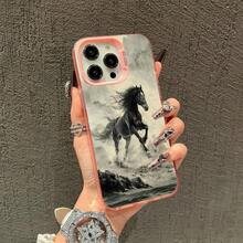 Running Horse Design Phone Case Compatible With 17 16 15 14 13 12 11 Pro/ Max/Plus, Anti-Drop And Shockproof Back Protection, Case Compatible With 17 Pro Max, 17 Pro, 17, 16 Pro Max - Pink6 - View 12