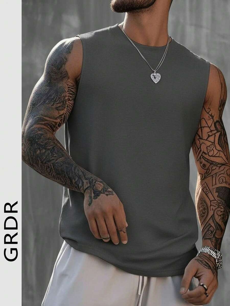 GRDR 男士夏季休闲无袖圆领背心