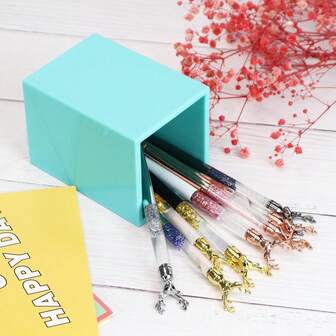 multibey 1 Stück mintgrüner Acryl Stifthalter, heilender Stil Stiftbecher geeignet für Büro/Zuhause/Schule